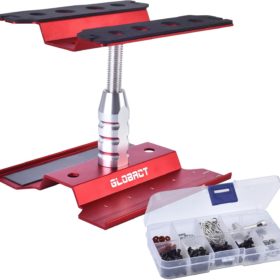 Globact Aluminum Alloy RC Car Repair Work Stand Hobby Tool Set 360 Degree Rotation Lift Or Lower and 270PCS RC Screws Kit Repair Tool Box for 1/8 1/10 1/12 1/16 1/18 RC Car Truck Buggy