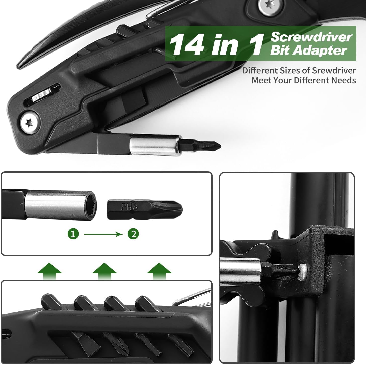 Maarten 14 in 1 Hammer Multitool with Safety Lock, Screwdriver Set - Image 3