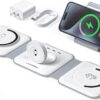 3 in 1 Charging Station for Multple Devices,Foldable 3 in 1 Wireless Charger for Travel,NANO Wireless Charging Station for iPhone17 16 15 14 13 12 Pro Max/Watch 10 9 8 7 6 5 4 3 Ultra/AirPod Pro