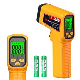 Infrared Thermometer Gun Non-Contact Laser Temperature Gun,-58°F~986°F(-50°C~530°C) AdjustableEmissivity,Digital Thermometer Gun for Industrial,Kitchen Cooking,Oven,Automotive,HVAC,Not for Human