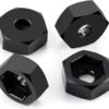 MORLORDY 4Pcs 8mm to 12mm Wheel Hex Hubs Adapter Big Wheel Conversion Kit for All 1/16 1/18 Scale RC Car Truck Which Hex is 8mm, Like Losi Mini-T 2.0 & Mini-B