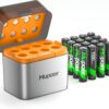 Mupoer Rechargeable AAA Batteries with Box,Battery Box for AA/AAA Rechargeable Battery,16Pack Triple AAA Batteries NiMH 1100mAh 1.2V,3A Pilas Recargables,Removable Fast Charging for Lithium Batteries