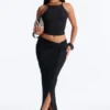 Valerie Textured Maxi Skirt Set - Black
