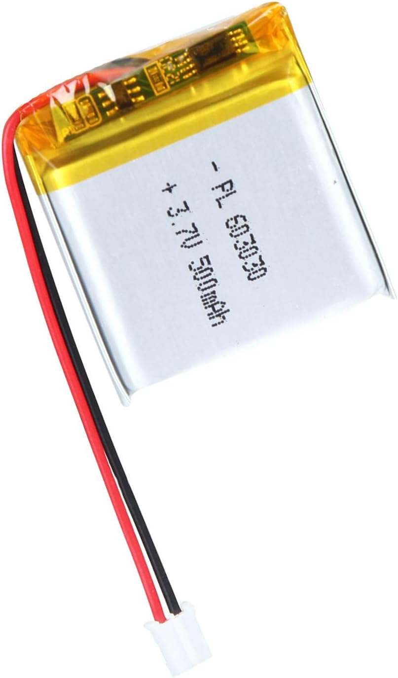3.7V Lipo Battery 500mAh 603030 Rechargeable Lithium Polymer Battery Pack with JST PH2.0mm Connector for Electronic Device