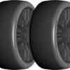GRP GTX04-XM4 1:8 GT New Slick SoftMedium Black 20 Spoke Rubber Tires (2)