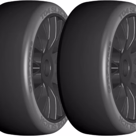 GRP GTX04-XM4 1:8 GT New Slick SoftMedium Black 20 Spoke Rubber Tires (2)